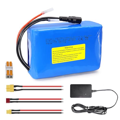 KBT 36V 5Ah Rechargeable Li-ion Battery Pack with Charger Charging Cable Cable Connector Build-in 10A BMS