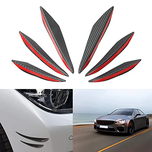 WTpin 6 Pièces Aileron de Pare-Chocs Avant Lèvre, Pare-Chocs Avant Lèvre Spoiler Canards Kit, Avant Becquet Canards Séparateur Ailerons, pour Réduire la Résistance de la Voiture