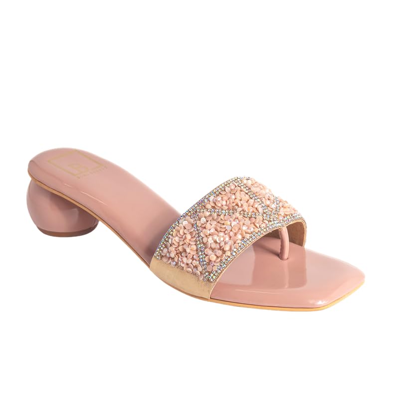 BLUE BEAUTY Womens Sequins Block Heels Fashion Sandals for Women & Girls latest Collection stylish Comfortable (PEACH) |38|. (B0CS64J4TP) Amazon Price History, Amazon Price Tracker