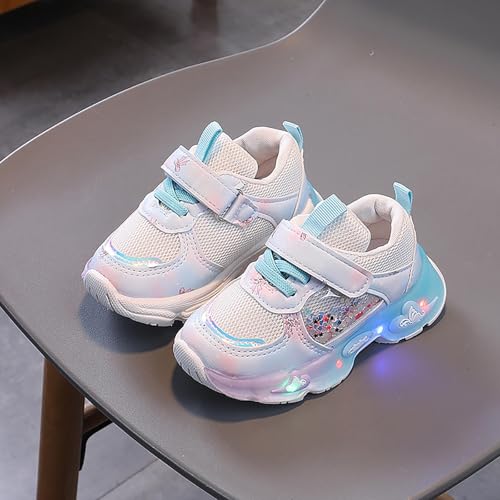 Betadog Girls Glitter Sneakers Lightweight Kids Tennis Shoes Kids Athletic Shoes Youth Girls Slip-On Athletic Sneakers (Blue-8, 12)4