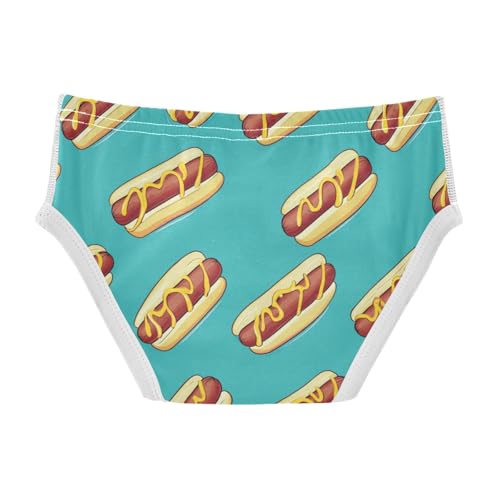 Wusikd Hot Dogs Boys' Underwear Cotton Turquoise Boys Briefs Soft Toddler Underwear 2T2