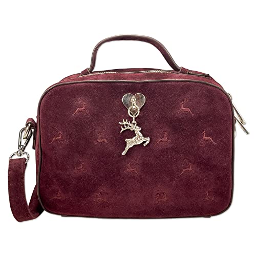 Alpenflüstern DTA093 - Bolso de mano para traje regional, bolso para traje tradicional tirolés (colores tradicionales), Rojo oscuro Cover