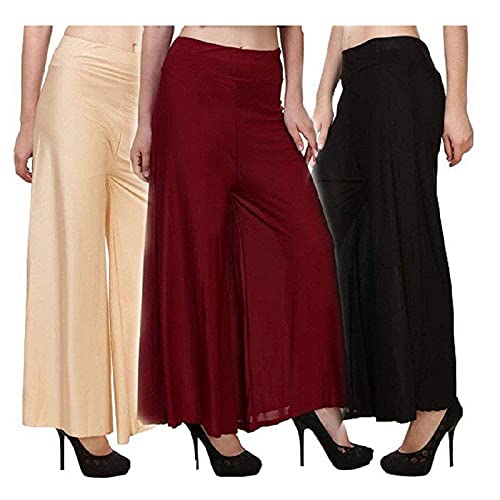 Palazzo for Women Free Size Combo Pack of 3