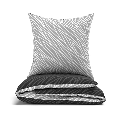 LARAWELL Bettwäsche 135x200 Baumwolle ganzjahres Bettwäsche-Sets...