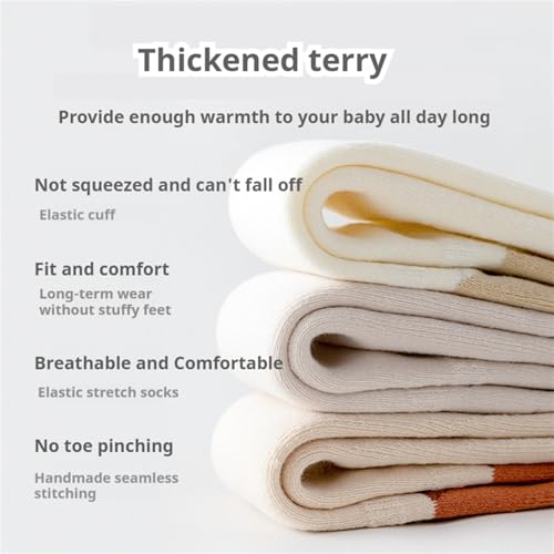 Toddlers Baby Knee High Socks Girl Boy Warm Thick Socks Newborn Infant Floor Crawling Tube Stockings 5 Pairs3
