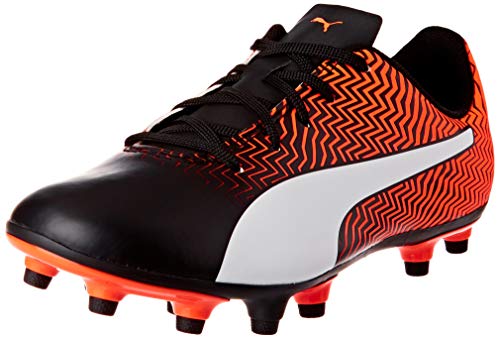 PUMA RAPIDO II FG JR, Zapatillas de fútbol Unisex niños, Naranja (Shocking Orange Black White), 28 EU