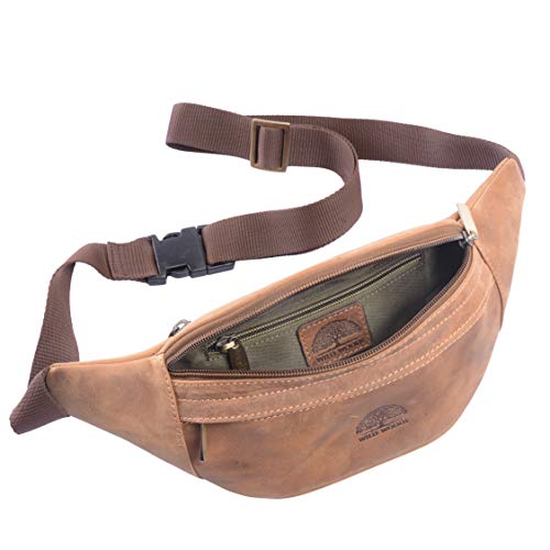WILD WOODS® Heuptas, echt leer, heuptas, uniseks, Medium Bruin/Vintage, L x H x T (cm) = 24.0 x 11.0 x 7.0, Schoudertas - Image 7