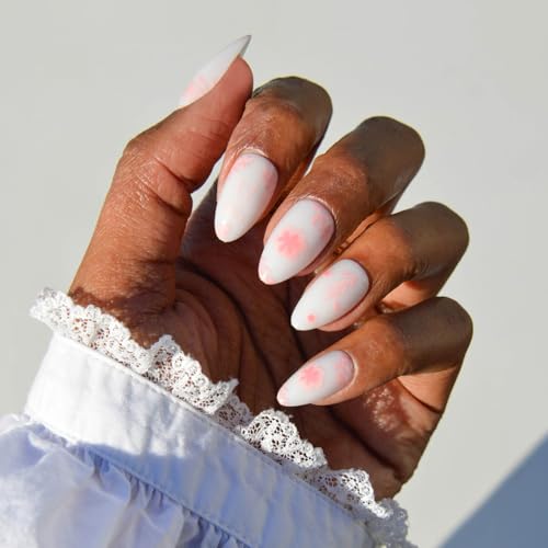 Glamnetic Press On Nails - Fleur Amour Spring Nails | Short Almon...
