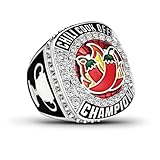 Huquary Chili Cook Off Championship Trophy Ring with Chain Chili Cook Off Champion Ring Award Place Medal Etched on Side Champ Prizes for Events Winner Gift