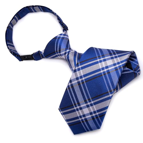 Image of Barry.Wang Boys Ties School Pre-Tied Kids Necktie Handkerchief Clip Set Uniforms Child Ties for 8-14 Years Wedding Party