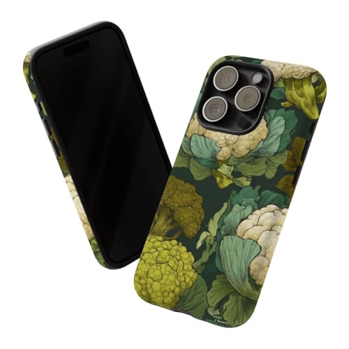 Coque iPhone 15 Pro rigide mate motif brocoli chou-fleur vert
