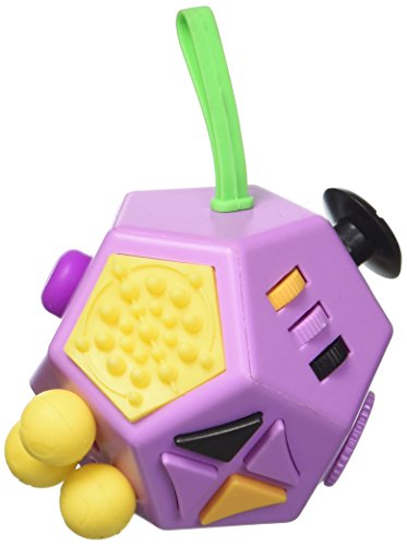 Fidget Dice Anti-Anxiety and Depression Cube for Children and Adults - Rhodo Yellow 12 Side