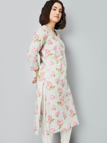 Image of Max Women's Cotton Blend Regular Kurta