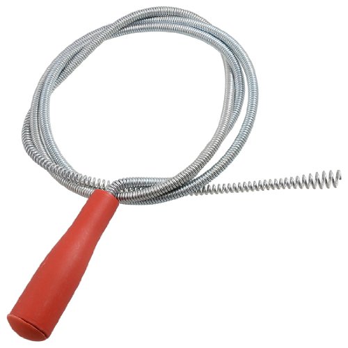 Ruilogod Limpiador de Tuberías con Serpiente de Resorte de Plástico y Mango Antideslizante, 63 Pulgadas, Rojo miniatura 1