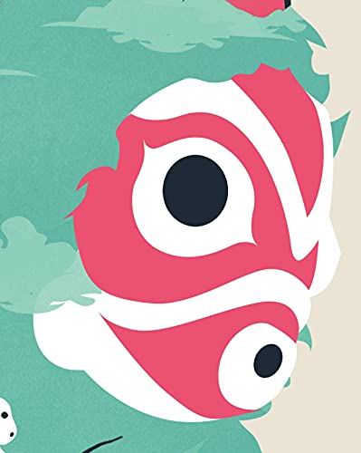 Japanese-Anime-Princess-Art-Print-Ukiyo-e-Wall-Art-8-x-10-Unframed-Japanese-Anime-Artwork-Kodama-Forest-Spirit-Print-Hayao-Miyazaki-Wall-Hanging-Cool-Movie-Inspired-Home-Decor