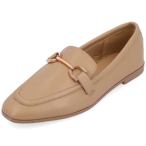 Image of Journee Womens Mizza Loafer Slip On Square Toe Dress Flats