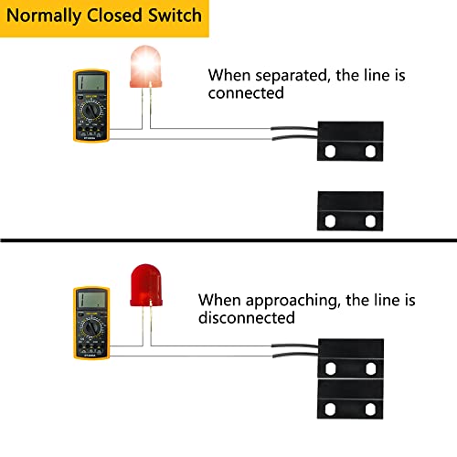 Image of Magnetic Reed Switch,Normally Closed NC Waterproof Magnetic Switch,Micro Alarm Reed Switch 10W 100v 0.5A Magnetic Door Sensor Switch to DC 5V 12V 24V Lights（2 Pack）