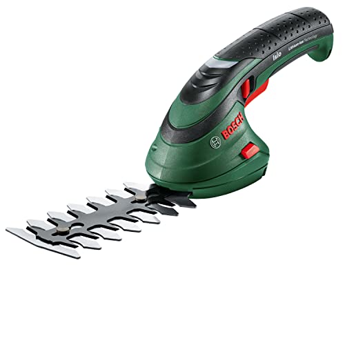 Bosch Home and Garden Cisaille taille-herbes sans fil - Isio Set (3,6 V, largeur de lame : 8 cm, dans sac souple) Vert