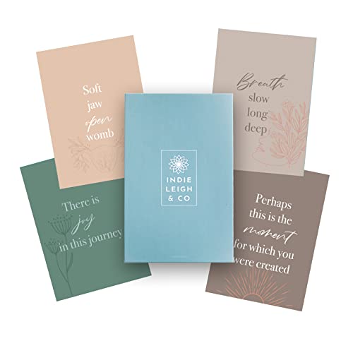 Image of Indie Leigh & Co Positive Affirmation Cards for Pregnancy | Labor & Delivery Essentials | Affirmation Cards for Women | New Mom Gifts for Women After Birth | Hypnobirthing Affirmations