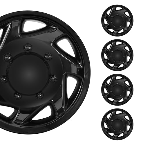 16 Hubcaps Fits for Ford Econoline Van E-250/E-350/E-450 1998-2023 8 Lug Steel Wheel 16 inch Wheel Cover Black Set of 4 F8UZ-1130-AA F8UA-1130-AA