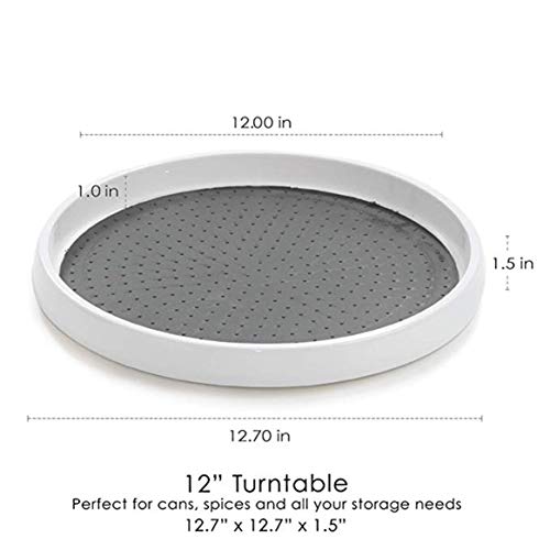 Conjunto de despensa de armário Lazy Susan toca-discos, forro antiderrapante, bandeja de armazenamen