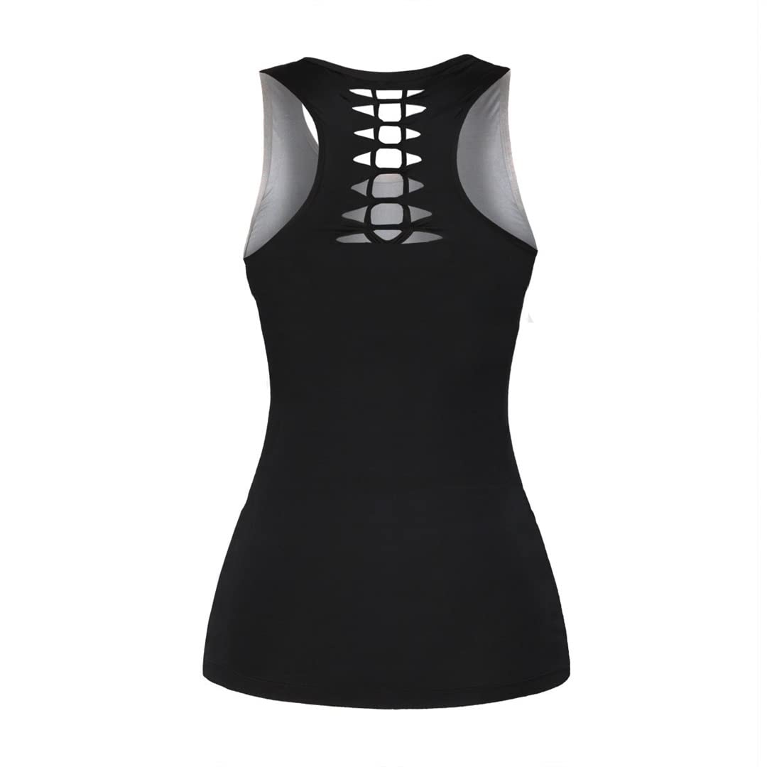 Camiseta sin mangas larga informal con estampado de guitarra en 3D, mallas de cintura alta, traje para niñas, chaleco calado de verano Outfit M