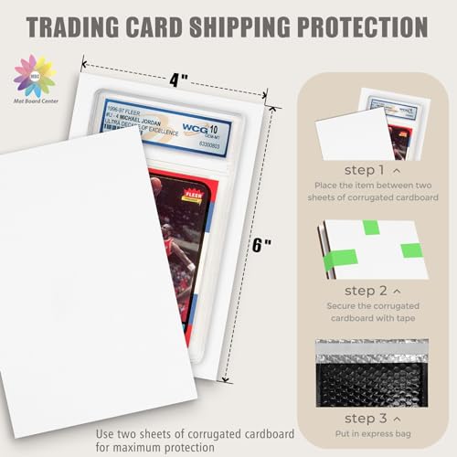 Image of Mat Board Center, 100 Pack 4x6 Inch Corrugated Cardboard Sheets