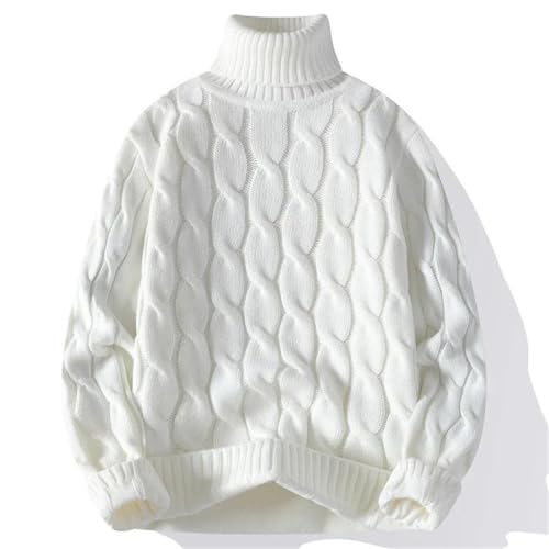 Men Turtleneck Knit Sweater Thick Warm Pullover Jumpers Warm Solid Loose Casual Sweaters2