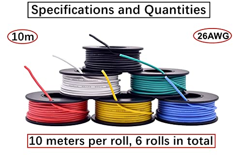 HUAZIZ 26AWG Elettrico Filo, Filo Solido, Kit Filo...