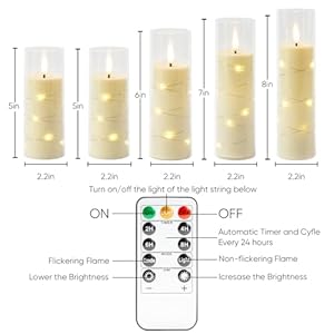 Homemory ivory flameless led candles with remote control timer battery operated star lights fake candles star lights set of 5 for wedding decor  urban country home decor