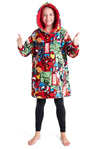 Marvel Übergroße Hoodie Kinder Jungen Warme Fleece Oversize Kapuzenpullover Teenager Jungen Mädchen Flauschige Hoodie Decke mit Ärmeln Avengers Hausanzug Einheitsgröße (Multi)