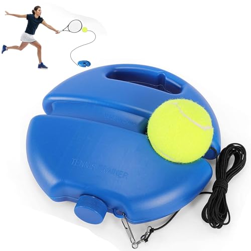 Tennis Ball Machine, Blue Tennis Trainer Rebound Ball, Tennis Balls Tennis Trainer Ball with String, Anti-Tangle String Tennis Practice Equipment for Children, Players, Beginners
