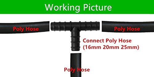 Invernadero tee Inserte la lengüeta del Conector de Manguera de púas Poli Conector de riego por microaspersión Goteo guarniciones (Color : B 50pcs)