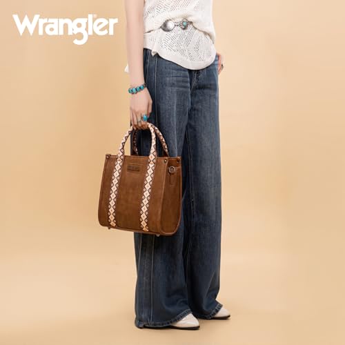 Image of Wrangler Tote Bag for Women, Western Purse with Zipper, Top Handle Satchel Handbag with Adjustable Crossbody Strap