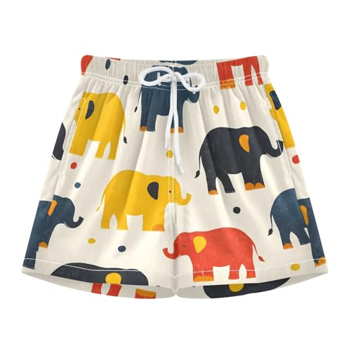 Bolaz Toddler Boys Swimwear Swim Trunks with Compression Liner 4T Colorful Elephant Dot
