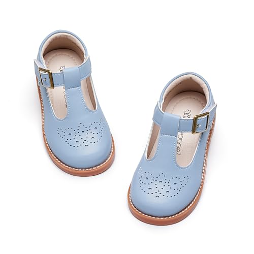 Image of Kiderence Toddler Girl Mary Jane School Uniform Dress Shoes Oxford Flats | Wide Toe Box Great Comfort for Student Shoe and Flower Girl Shoe for Wedding, Parties, Church