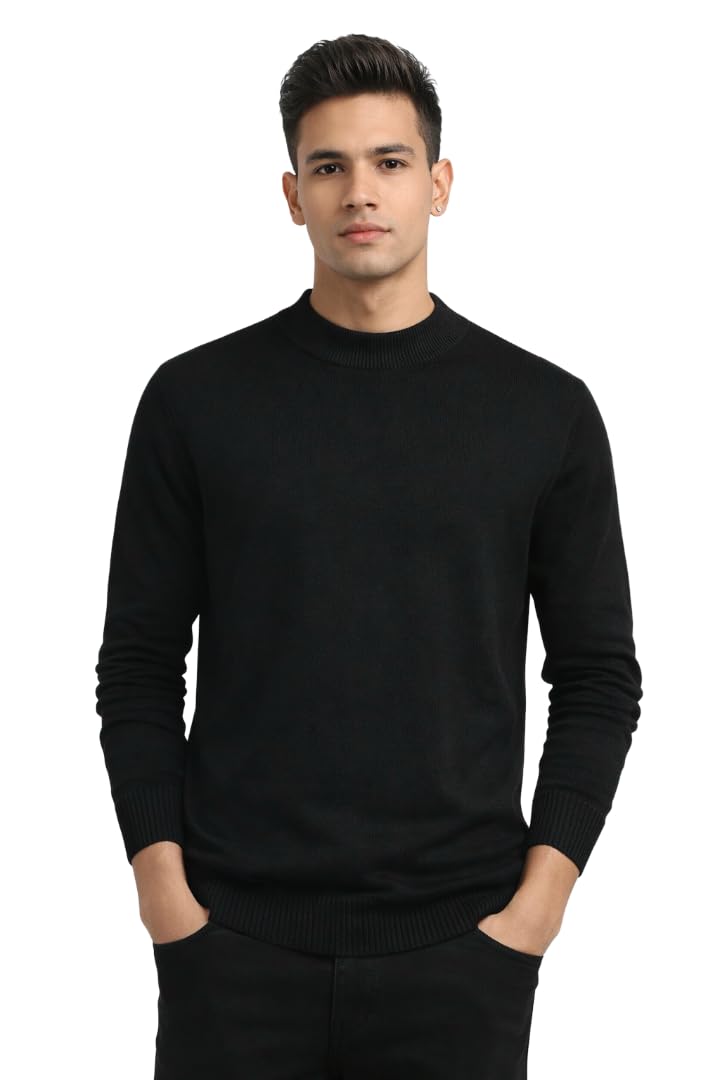 camey Men’s Solid Round Neck Sweater | Soft Knit Full Sleeve Pullover for Casual & Winter Wear-picture-50
