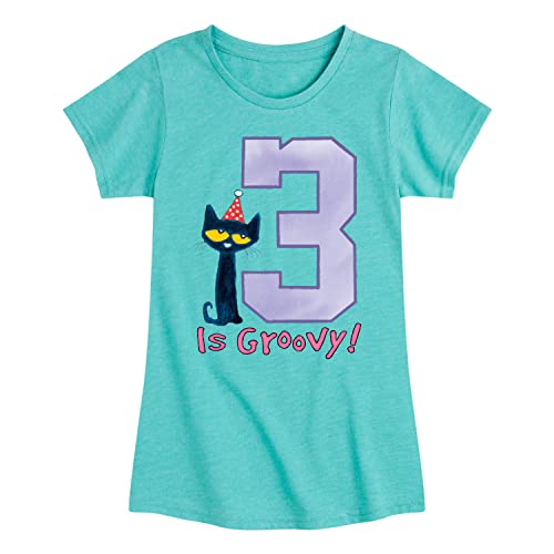 Pete the Cat - 3rd Birthday Girls - Toddler and Youth Girls Short Sleeve Graphic T-Shirt - Size 3T