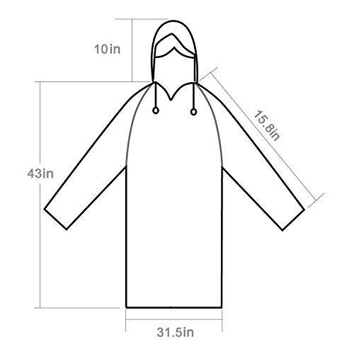 LEBEXY Einweg Regenponcho mit Kapuze Transparent 5 Stück