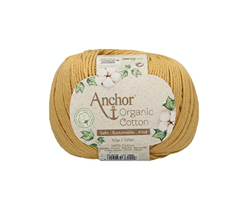 Anchor Organic Cotton, 50 g, Thickness: 4, Presentation: 125 m Sunflower Crochet Yarn, 00178