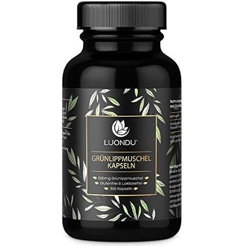 Grünlippmuschel Kapseln hochdosiert: 1500mg Grünlippmuschel Pulver aus Neuseeland pro Tagesdosis - 300 Kapseln I Ohne jegliche Zusatzstoffe + Glycosaminoglykane Cover
