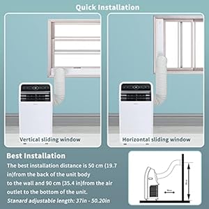 Shinco 10000 btu portable air conditioner portable ac unit with built in cool dehumidifier fan modes for room up to 300 sqft rc 24 hour timer window kit  urban country home decor