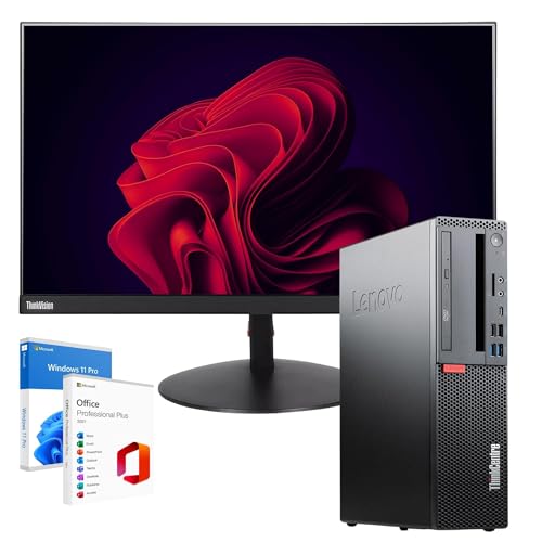 Lenovo Poste de bureau complet PC de bureau Intel Core i5-8400 | RAM 16 Go | SSD 512 Go | moniteur 27 ThinkVision c27-40 FullHD Win 11 OFFICE 2021 Professional Garantie 36 mois