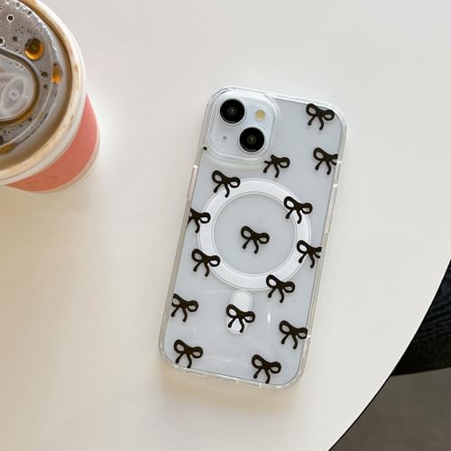 Coque iPhone 13 et 14 MagSafe transparente QLTYPRI avec noeud ruban - 2