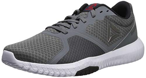 Reebok Men's Flexagon Force Cross Trainer, Alloy/White/Primal Red/Pewter/Black, 7.5 4E US