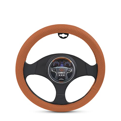 Image of CARMATE Car Steering Cover Super Grip 118 Compatible with Beat - Medium Tan