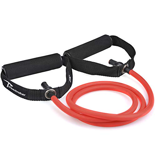 Timberbrother Single Resistance Bands with Workout Post 16.5x 22.4 Resistance Tube Band (Red-20lbs)