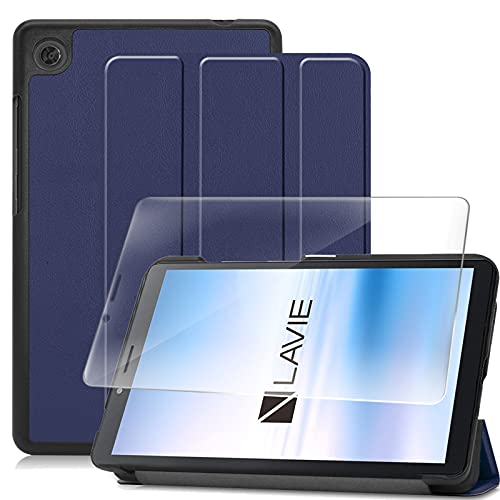 FOR Lenovo Tab M7 / Tab M7用の ケース FOR Lenovo Tab M7/LAVIE T7 T0755/CAS PC-T0755CAS 用の 保護カバー衝撃吸収 +FOR LAVIE Tab E TE507/KAS 用の 強化ガラスフィルム 表面硬度9H 飛散防止処理 タブレット 専用 液晶保護フィルム 全面保護