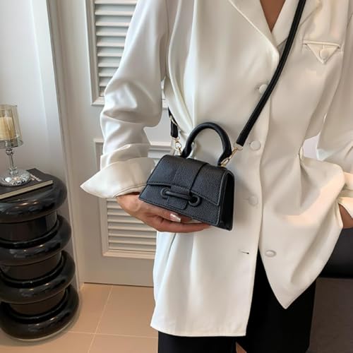 Mini Shoulder Bag Cute Top Handle Bag Solid Crossbody Bag Stylish Tiny Leather Purse with Adjustable Strap for Women4