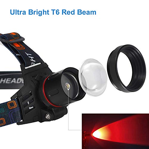 Lampada frontale con luce rossa, 1000 Lumen